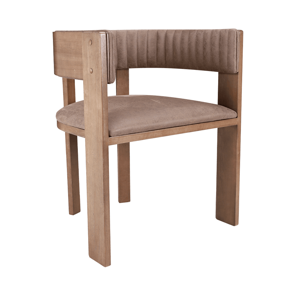 Обитый винтажный обеденный стул с твердым деревом