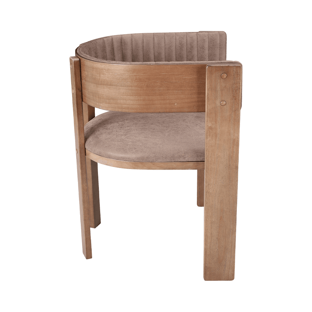 Обитый винтажный обеденный стул с твердым деревом